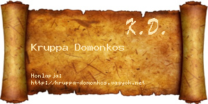 Kruppa Domonkos névjegykártya